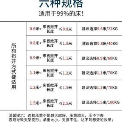 举升器顶杆缓冲床用弹簧气压支撑B杆液压杆R节省空间床垫升降