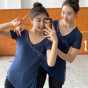 新款 2024古典舞练功服班服艺考纱衣基训民族舞上衣舞蹈服身韵短袖