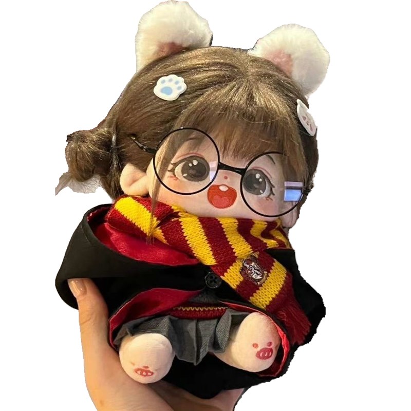 栗粒棉花娃娃公仔女20cm裸娃衣服炸毛人形毛绒玩偶送女生日礼物