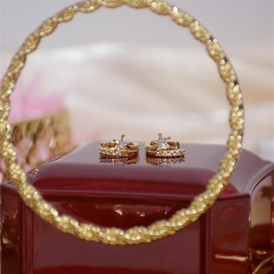 Real Star Fashion Jewelery Plated Crystal 速发14K Exqui Gold