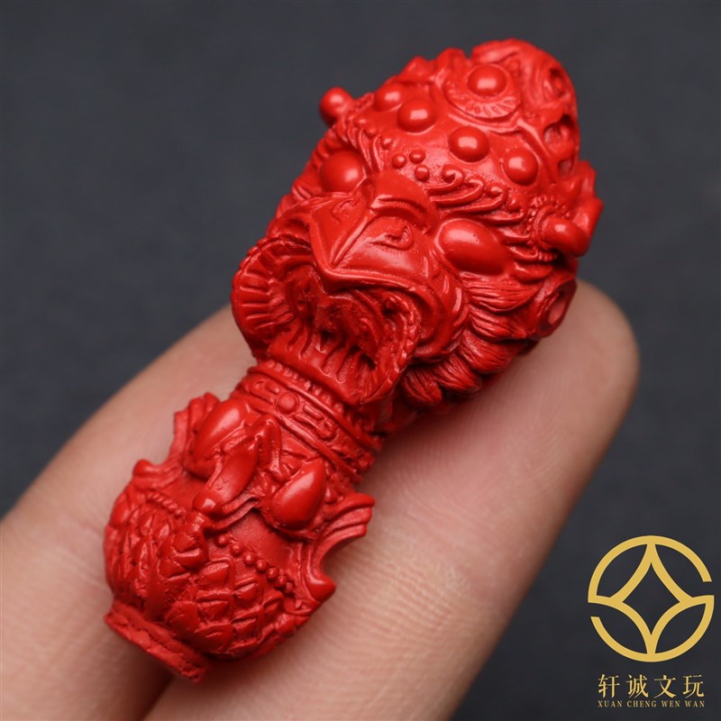 原矿天然朱砂金翅大鹏鸟鲲鹏帝王砂三通佛头散珠手錬手串配饰配件