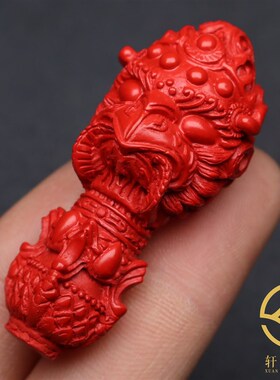 原矿天然朱砂金翅大鹏鸟鲲鹏帝王砂三通佛头散珠手錬手串配饰配件