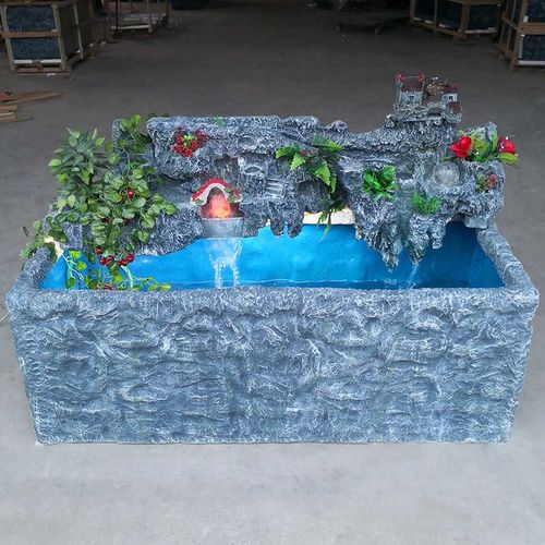 大型免换水全景鱼池假山流水景观阳台庭院生态鱼缸摆件