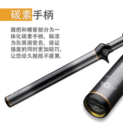 便携路亚竿L调高碳超轻快调XF四节多节旅行竿直枪柄碳素鱼杆1.92