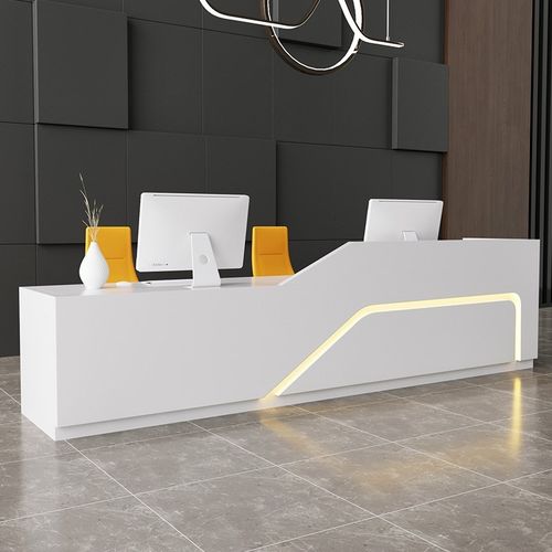 新款公司前台接待台简约现代美容院收银台宾馆酒店迎宾办公吧台桌