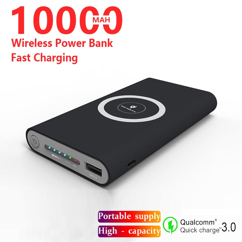 10000mAh Wireless Charger Power Bank Portable Powerbank F