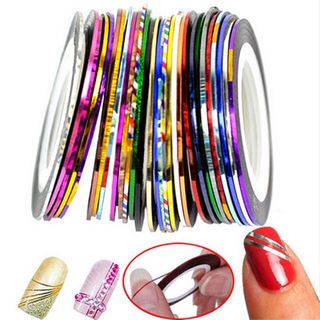 推荐30pcs 1mm Mixed Colors Rolls Striping Tape Line Nail Art