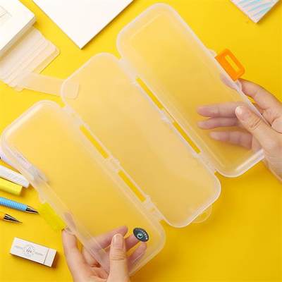 推荐NEW Transparent Pencil Case 2 Layer Pen Box Pencilcase S