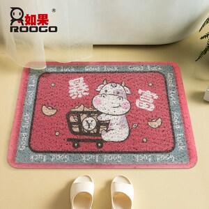 小众高货如果牛年丝圈地垫吸水卫生间门口门垫浴室防滑脚垫家用入