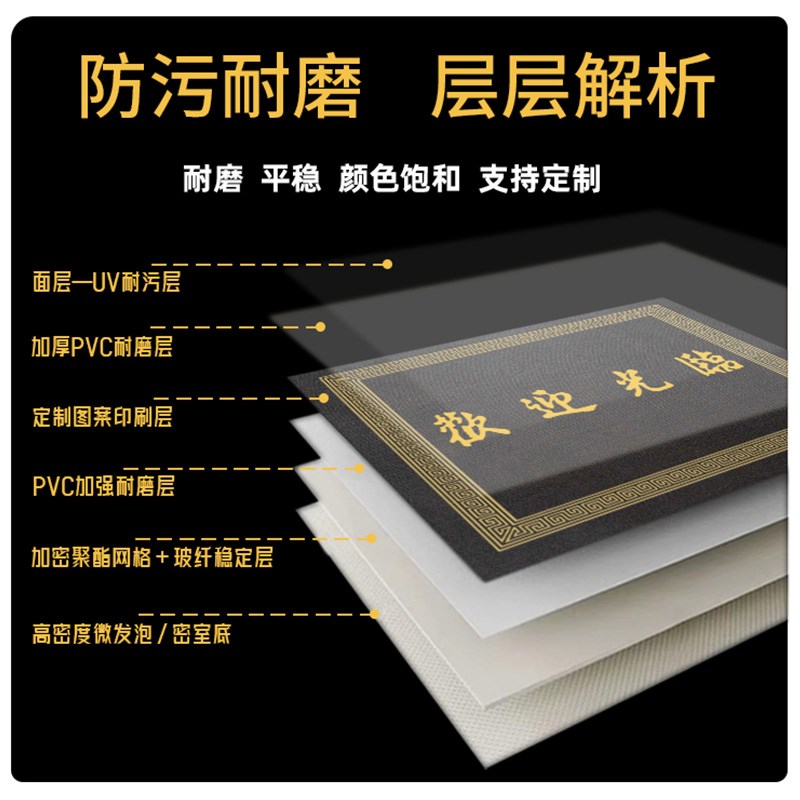 电梯地板PVC轿厢地毯酒店地胶定制logo图案耐磨仿大理石防水地垫图片