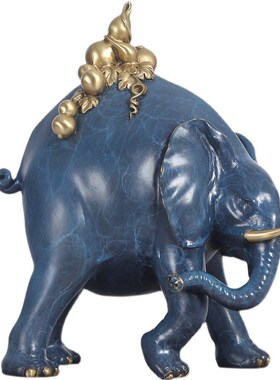 彩铜大象摆件福象中式家居客厅A办公室桌面装饰品开业乔迁礼品