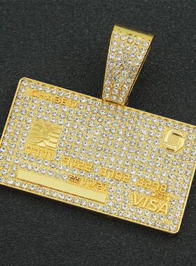 速发Hip-hop full diamond domineering tag pendant necklace Me