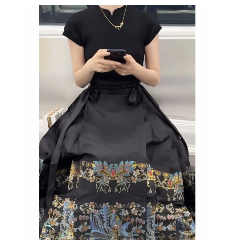 공장 판매 CUIYU 말 G 얼굴 스커트 새로운 중국 스타일 여성 의류 개선 HANFU 여성의 봄 여름 새로운 스타일 허리 슬리밍 중국