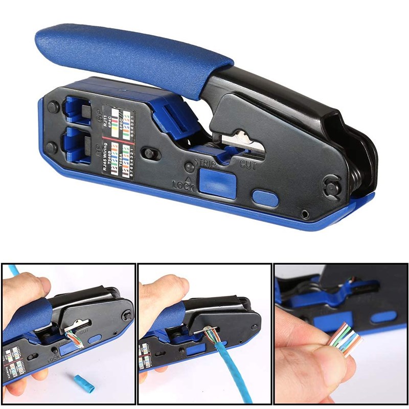 RJ45 Crimping Tool, Network Crimping Tool, Wire Stripper, Wi