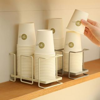 日式纸杯a架一次性杯子取杯器铁艺杯子收纳置物架家用咖啡茶杯架