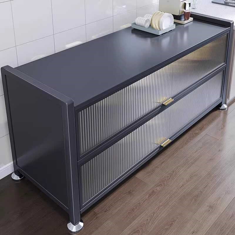 岩板厨房置物架多功能岩板餐边柜微波炉收纳家用厨房储物柜子橱柜