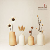 小摆件家居饰f品软装 干花禅意复古原木风 客厅柜子书架电视柜日式