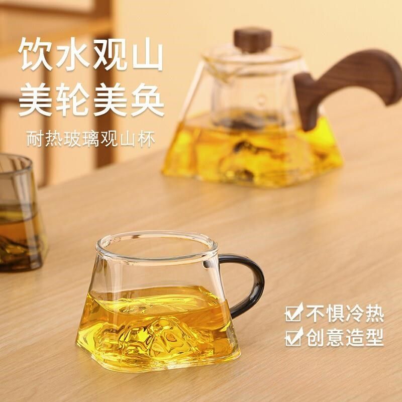 个人带把主人杯功夫办公室喝水杯茶杯子观山杯玻璃小茶杯,餐饮具,茶杯,淘宝优惠券,粉丝福利购,淘宝优惠卷