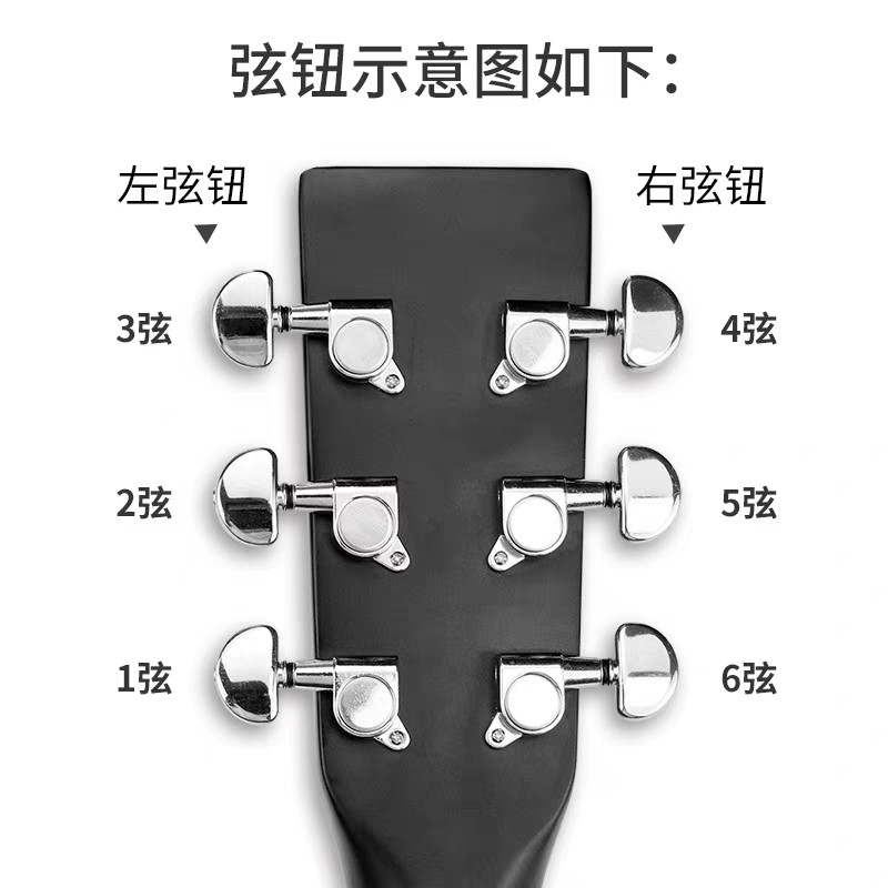 民谣吉他弦钮旋钮通用弦轴银色木吉他弦J扭上弦器全封闭调弦钮配图片