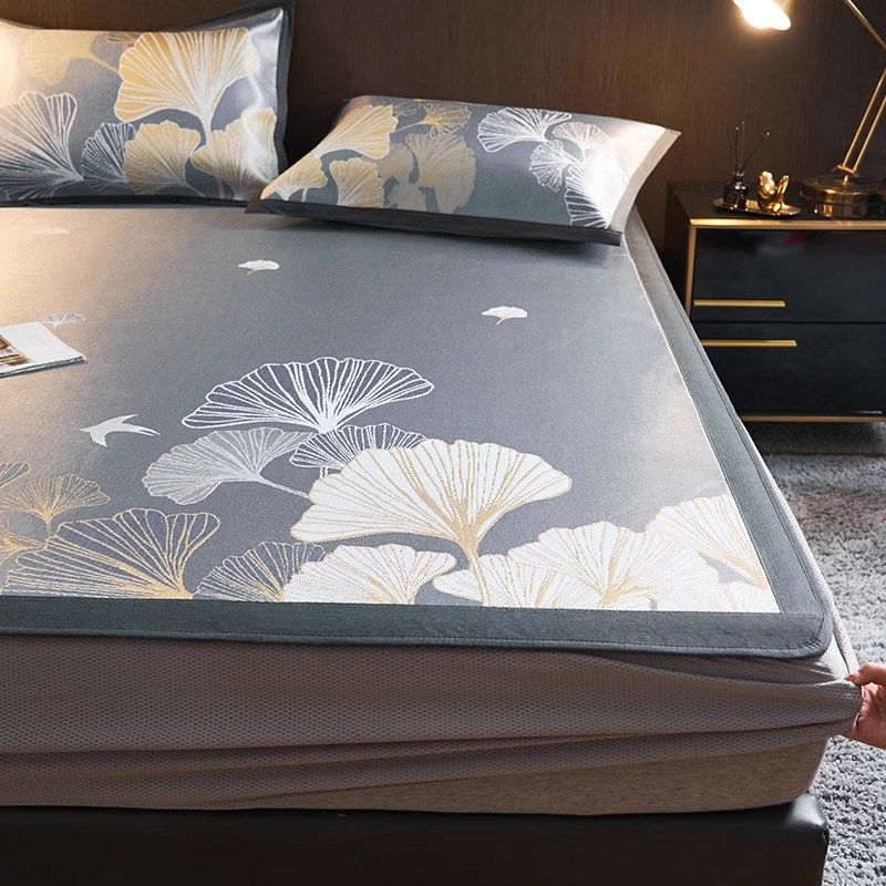 高档夏季冰丝凉席床笠款三件套可机洗可水洗家用空调席子婴儿可用,床上用品,冰丝席,淘宝优惠券,粉丝福利购,淘宝优惠卷