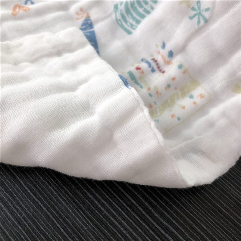 儿童毛巾童巾g6层纱布宝宝洗脸小毛巾婴儿面巾吸水可挂钩3条装