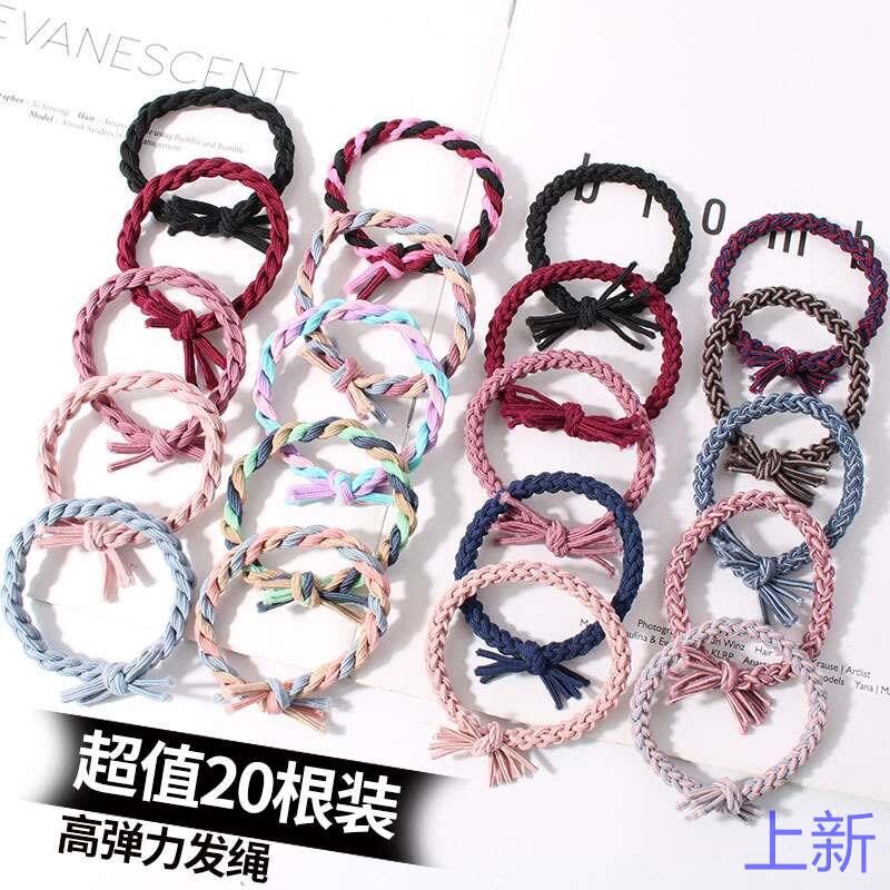 高弹力编织发圈基础扎头发橡发绳皮筋儿童发饰头绳女简约新款