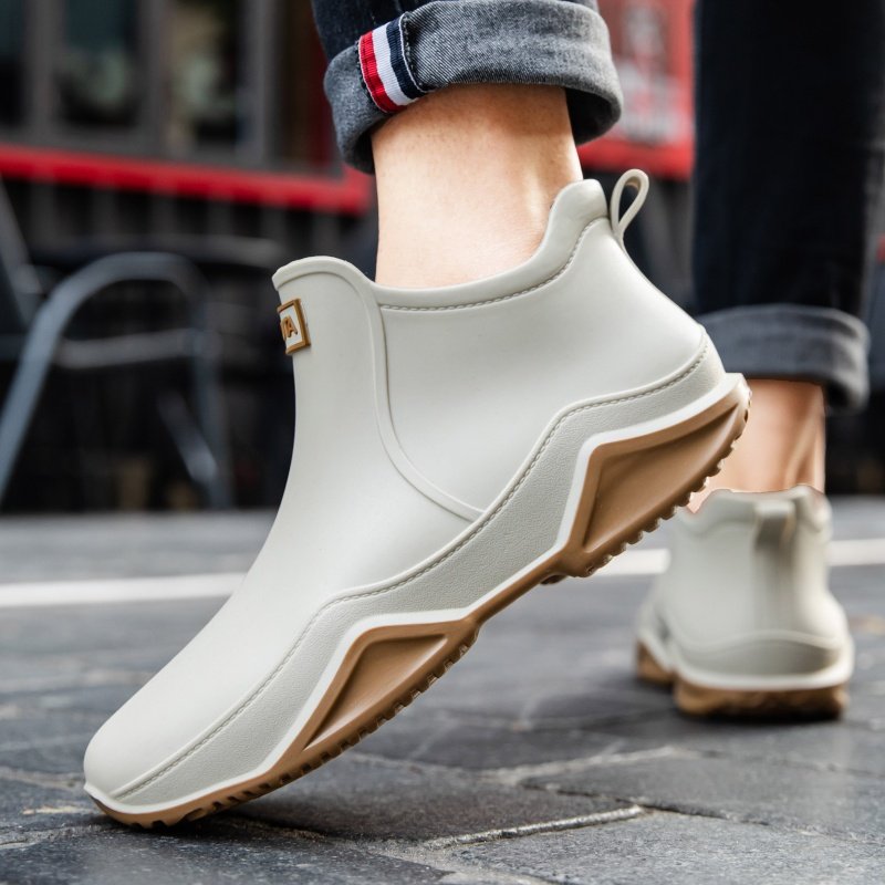 新款雨鞋短筒男款成人女士防水鞋雨靴防滑耐磨硅胶鞋内胆加绒水靴