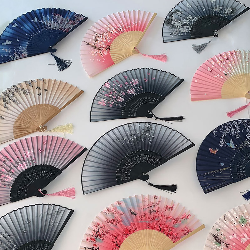 新品Chinese Style Fan Pattern Folding Dance Wedding Party La