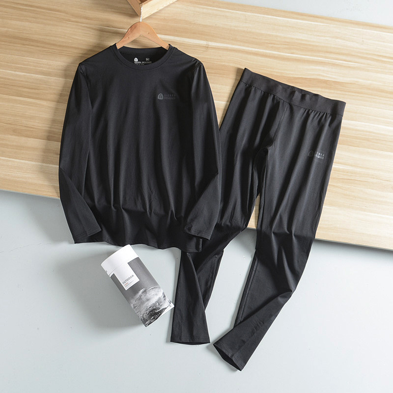 嫋系户外功能吸湿排汗速乾透气高弹力加绒速热男士保暖内衣裤套装