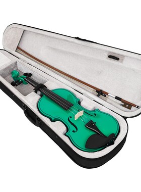 外贸绿色普及小提琴实木小提琴儿童初学练习成人演奏提琴Y4/4