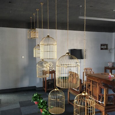 铁艺鸟笼橱窗饰品摆件装饰品展示架软装样板房摆件装饰花摄影道具