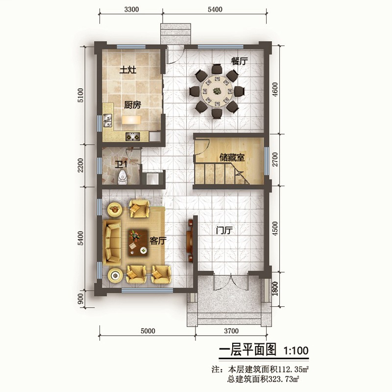 新款小两a开间别墅设计图三层新农村自建房两层半小户型乡村小洋