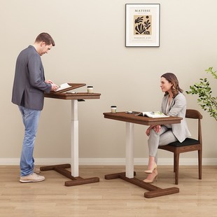 新款实木床边桌带轮可移动升降笔记本电脑桌沙发边桌边几床上桌子