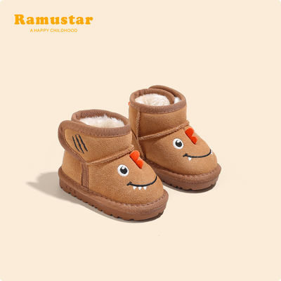 幼儿雪靴女2023冬季新款v加绒加厚小童棉靴男软底冬鞋婴儿雪地棉