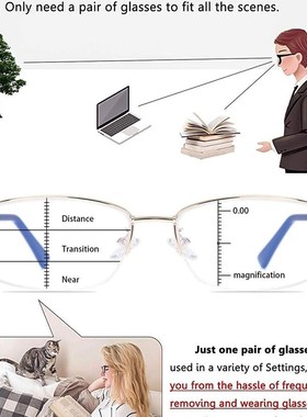 Progressive Multifocus Computer Reading Glasses Blue Light B