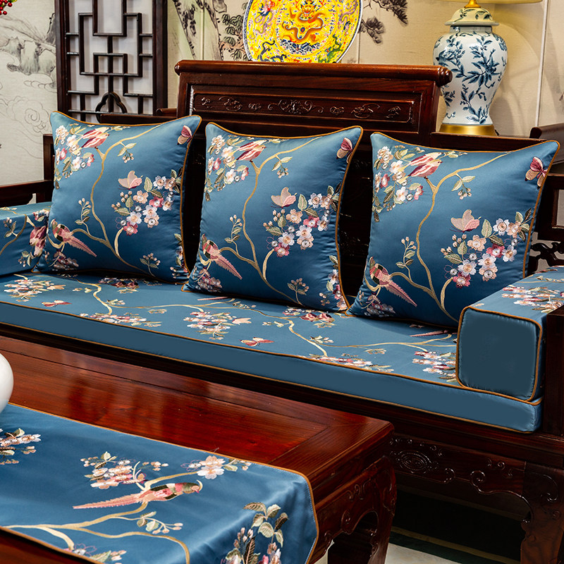 中式红木沙发垫椅垫刺绣罗汉床垫子防滑实木沙发坐垫五件套罩定制,居家布艺,沙发垫,淘宝优惠券,粉丝福利购,淘宝优惠卷