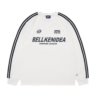 BELLKENgIDEA早起工作室 300G经典复古三条杠插肩长袖T恤男女