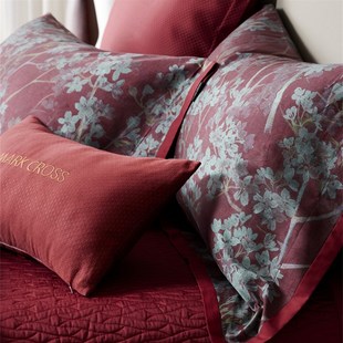 古典印花婚庆红色100S新疆长绒棉四件套纯棉床单被套结婚床上用品