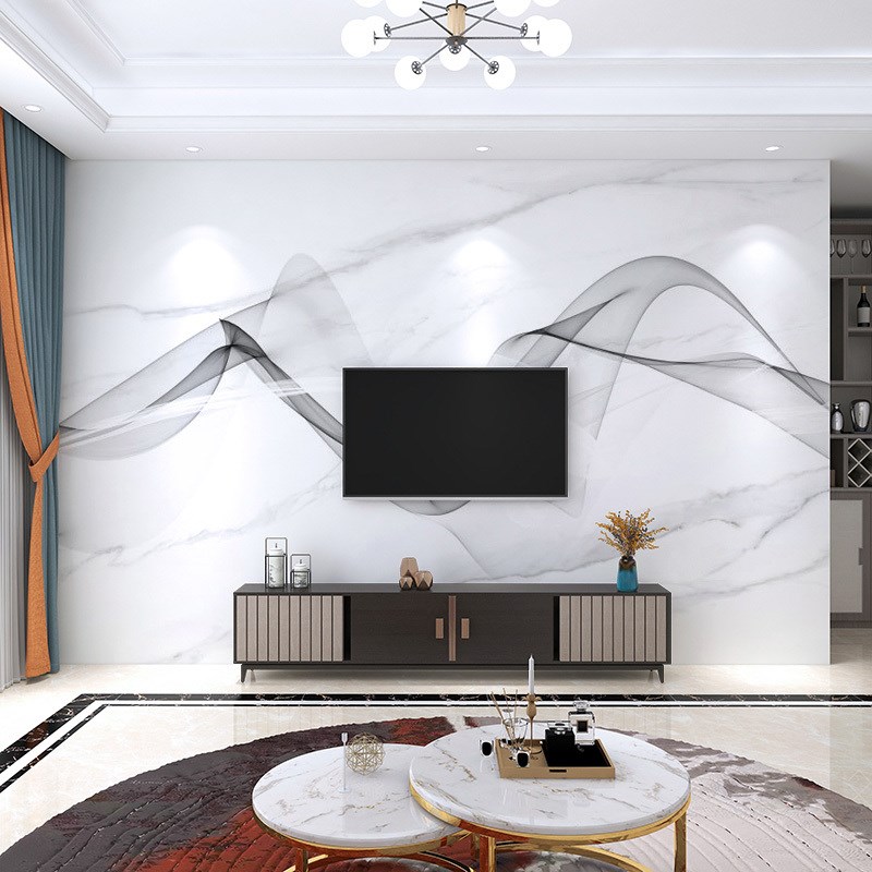3d电视背景墙壁纸壁布客厅大气立体轻奢大理石壁画简约现代8d