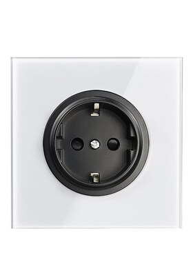 L6 Pure White Glass E Electrica Wall Socket German Power Out