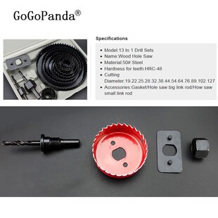 Free Shipping 13Pcs/lot DIY Wook Hole Saw Drill Bit Set for