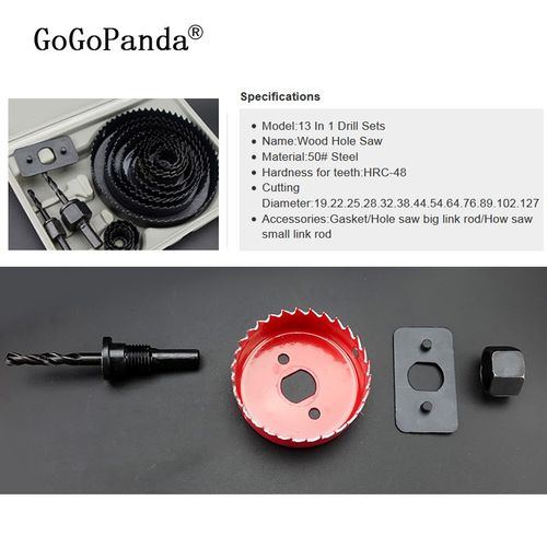 Free Shipping 13Pcs/lot DIY Wook Hole Saw Drill Bit Set for