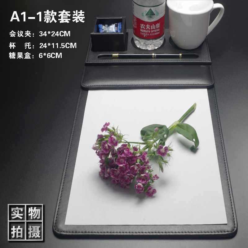 PU皮e质会议夹板垫a4品酒店记录文件夹磁性写字垫板定 制