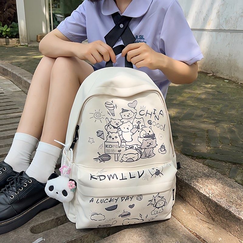 小巧可爱双肩包女轻便高颜值初高大中学生书包休T闲旅游轻便小背