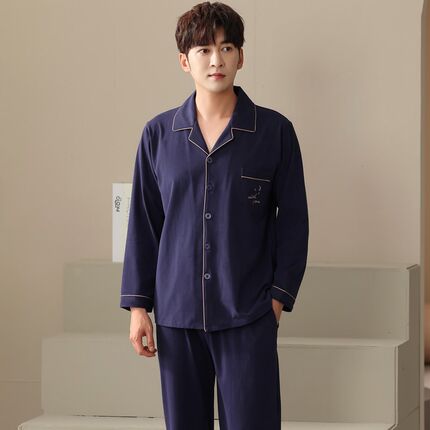 睡衣男春秋款纯棉长袖2024新款大码开衫高级感薄款家居服套装