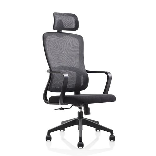 人体工学椅升降转椅家用书房椅子弓形电脑椅滑轮黑色网布办公座椅