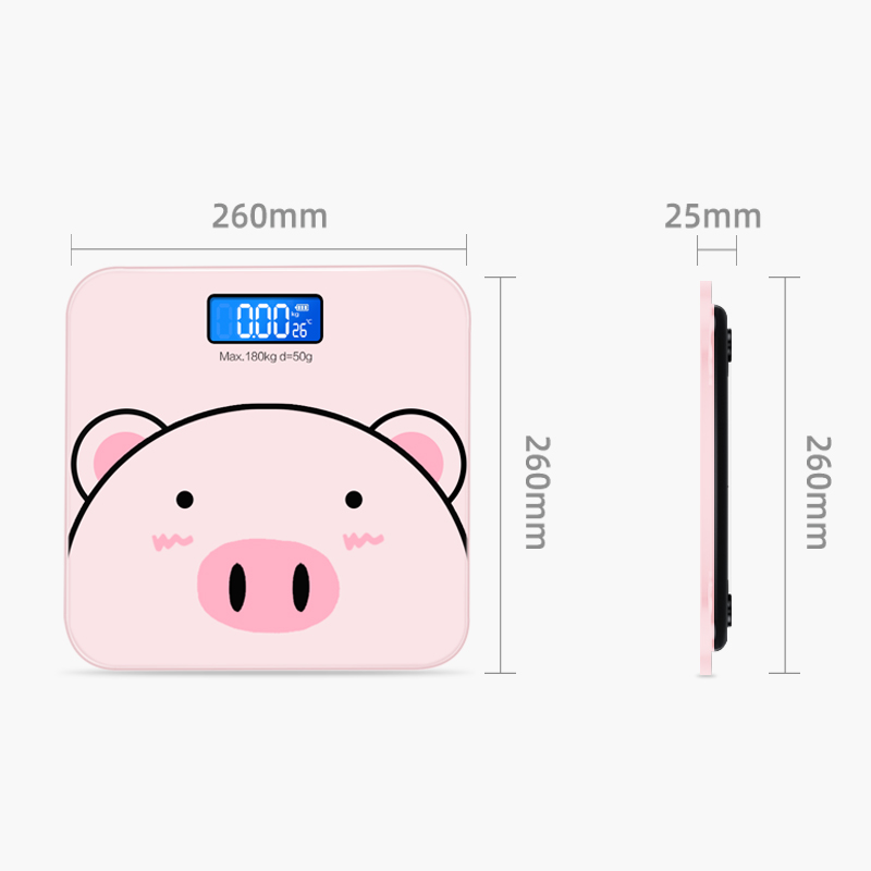 推荐Cartoon Pig Bathroom Body Scales LCD Display Body Weighi