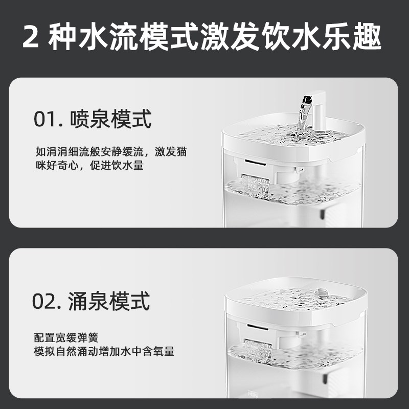 宠物饮水机猫咪喝水器 自动w出水循环过滤流动活水 小型可放笼子