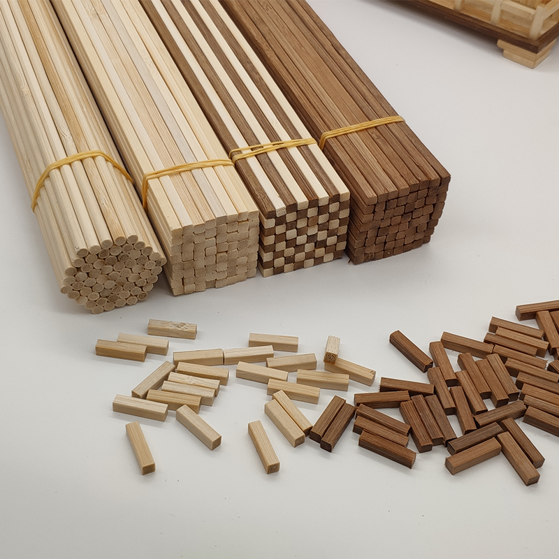 制作建筑模型材料Diy手工圆竹签碳化方H竹签小房竹棍木棍30cm竹条