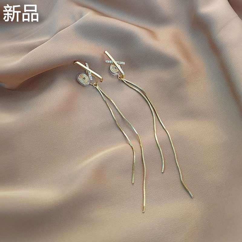 无耳洞蚊香盘耳夹耳饰特别设计气流苏感长款质简约圆脸显瘦的新品